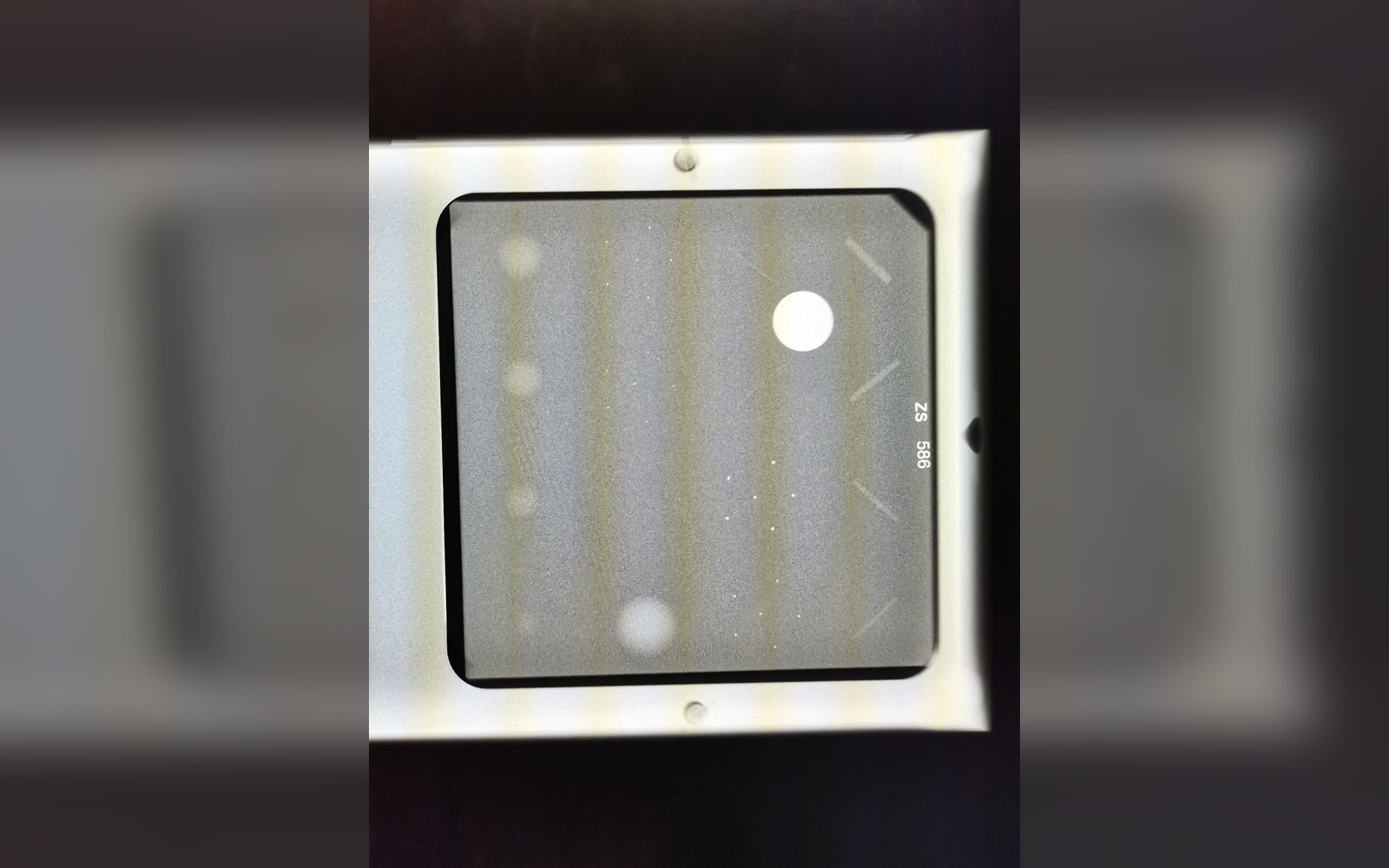 A mammography phantom image used to check imaging performance